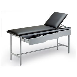 Table d'examen peinte en gris avec 3 tiroirs