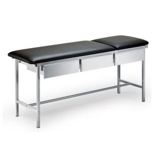 Table d'examen en acier inoxydable avec 3 tiroirs