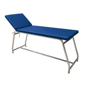 Table d’examen Value en acier chromé avec matelas bleu