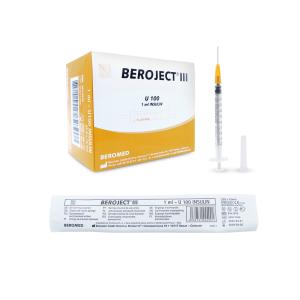 Beroject III da insulina 1 ml con ago 25G × 16 mm
