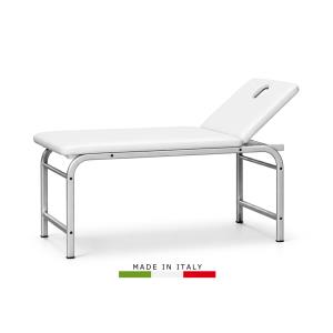 Table d’examen en acier King avec ouverture - blanche