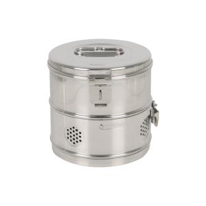 Tambour rond pour stérilisation en autoclave ou à sec - diamètre 180 × h 180 mm