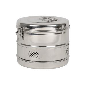 Tambour rond pour stérilisation en autoclave ou à sec - diamètre 190 × h 160 mm