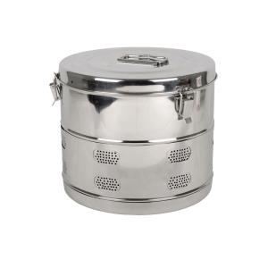 Tambour rond pour stérilisation en autoclave ou à sec - diamètre 290 × h 240 mm