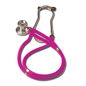 Estetoscópio Jotarap cabeça dupla - tubo fúchsia