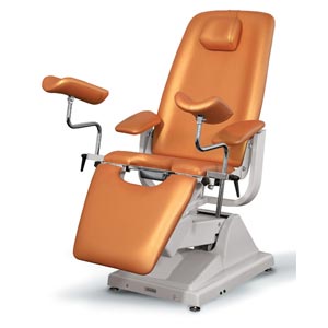 Poltrona ginecologica Gynex Professional - con portarotolo - albicocca metallizzato