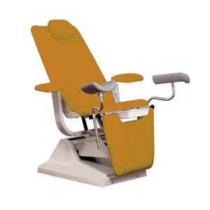 Sillón ginecológico Gynex con portarollo - color melocotón efecto metal