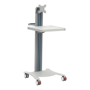 Carrello in alluminio e ABS Super Easy - 1 ripiano e supporto monitor