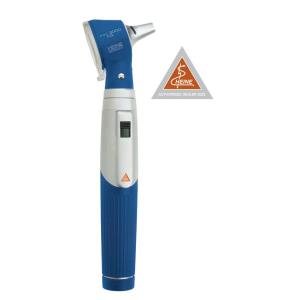 Otoscópio Heine Mini 3000® F.O. halógeno - 2,5 V com cabo de bateria - azul