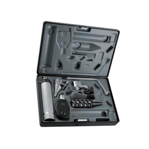 Conjunto de diagnóstico veterinário de xénon com oto cirúrgico e oftálmico- estojo de plástico