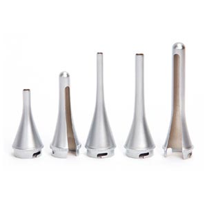 Set speculum veterinari: 3  autoclavabili in metallo + 2 in metallo finestrato