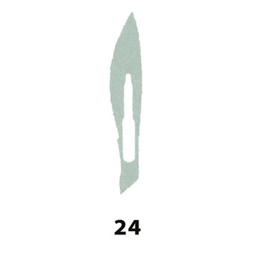 Lâminas bisturi descartáveis estéreis em aço inoxidável - n° 24