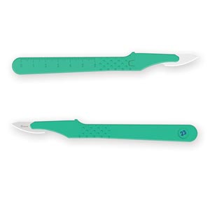 Disposable scalpel N. 23 with safety blade guard - sterile