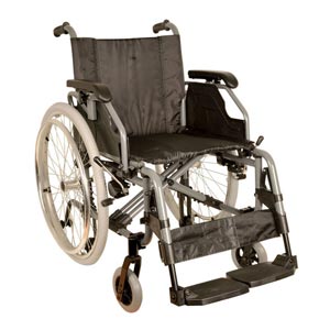 Silla de ruedas King plegable autopropulsable, neumáticos y reposabrazos - asiento 46 cm