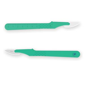 Disposable scalpel N. 24 with safety blade guard - sterile