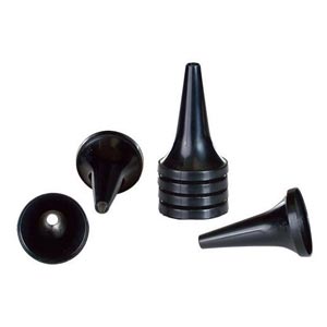 Espéculo auricular descartável preto, diversas compatibilidades