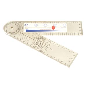 Goniometro con righello per la misurazione della soglia del dolore