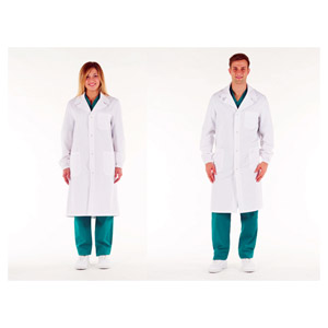 Camice cotone bianco unisex con elastici e bottoni automatici - taglia L/50