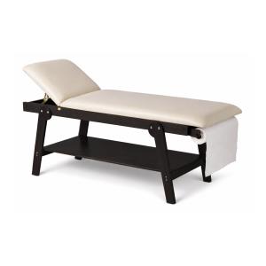 Mesa de exame Firenze em madeira com suporte para lençóis  - wengé