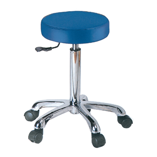Acquista Sgabello in acciaio ad altezza regolabile 53 - 68 cm con sedile  imbottito Ø 33 cm e base con ruote - blu, Doctor Shop