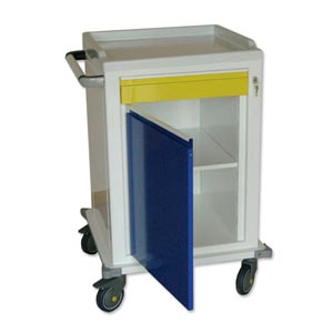 Trolley modular de aço pintado - 1 gaveta pequeno, 1 folha