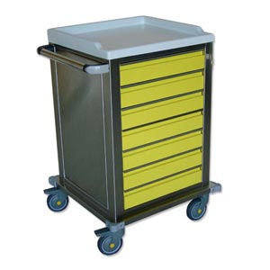 Carro modular de acero inox - 7 cajones pequeños