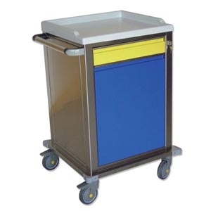 Carro modular de acero inox - 1 cajón pequeño y 1 puerta