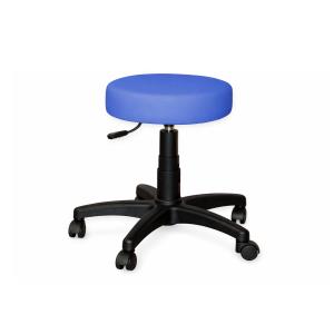 Sgabello ad altezza regolabile 46-60 cm - con sedile imbottito e ruote - blu