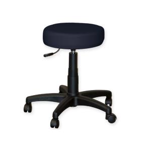 Tabouret à roulette - hauteur réglable 46-60 cm avec assise rembourrée et base à roulette - noir