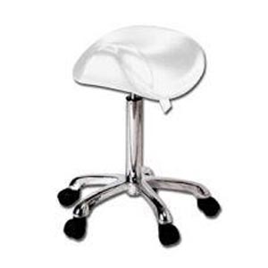 Sgabello Ergo ad altezza regolabile 52 - 67 cm con sedile imbottito e base con ruote - senza schienale - bianco