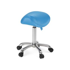Sgabello Ergo altezza regolabile 52-67 cm - con sedile imbottito e base con ruote - blu