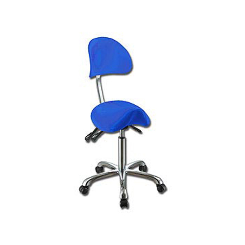 Acquista Sgabello Ergo B ad altezza regolabile 62 - 78 cm con sedile  imbottito e base con ruote - con schienale - blu, Doctor Shop
