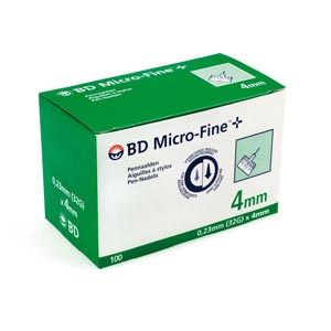 Agulhas BD Micro-Fine™+ - 32G × 4 mm