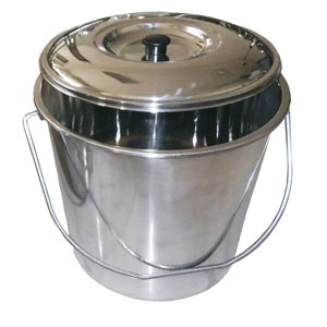 Balde de aço inoxidável com tampa 15 l - 322 × 307 mm