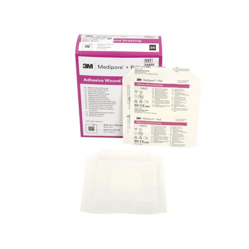 3M™ Medipore™ + Pad - 10 x 10 cm, Medicazione sterile in tnt con tampone