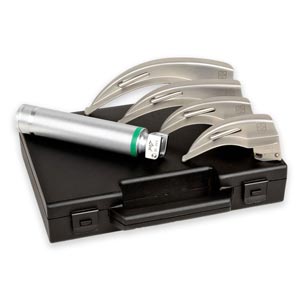 Set laringoscopio Gima Green F.O. LED 3,5 V adulti con 4 lame Mc-Intosh 1-2-3-4