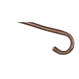 Bastón de madera con mango curvo