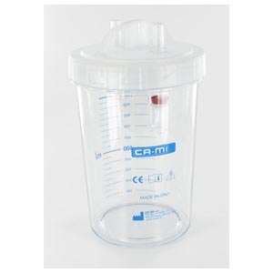 Vaso da 1 litro con coperchio, autoclavabile per aspiratore