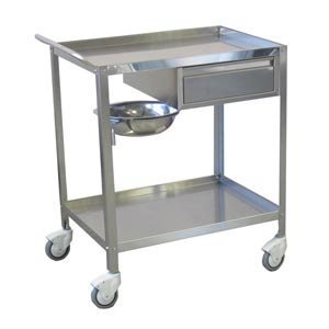 Carrello in inox Dressing - 2 ripiani e 1 cassetto