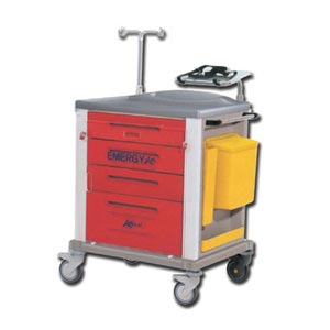 Carrello in tecnopolimero Emergenza con 4 cassetti - 67 × 64 × h 100 cm