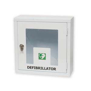 Boîtier en métal pour défibrillateurs, pour intérieur.