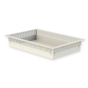 Panier en plastique pour chariots ISO - gris - 600 × 400 × h 100 mm