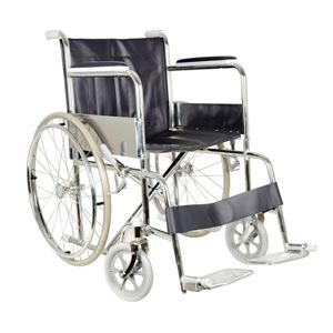 Cadeira de rodas dobrável com rodas maciças - assento 46 cm