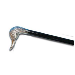 Wood stick - chromed "duck" handle