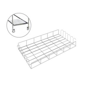 Cestello portacoperte in inox per barelle da corsia