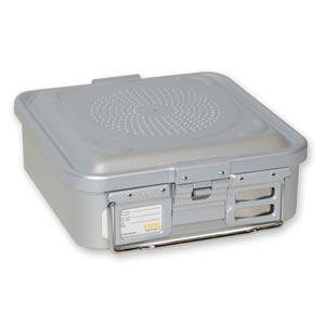 Vaschetta per sterilizzazione 285×280×100 mm - 1 filtro - grigio