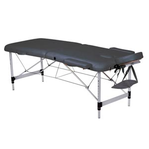 Table pliante en aluminium à 2 sections - noire