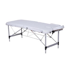 Table pliante en aluminium à 2 sections - blanche