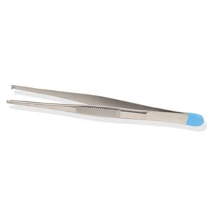 Pinça cirúrgica para tecidos reta estéril e descartável 1×2 dentes - 13 cm