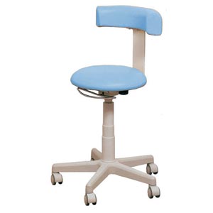 Sgabello Gynex ad altezza regolabile 53 - 66 cm con sedile imbottito e base con ruote senza anello - azzurro Buenos Aires